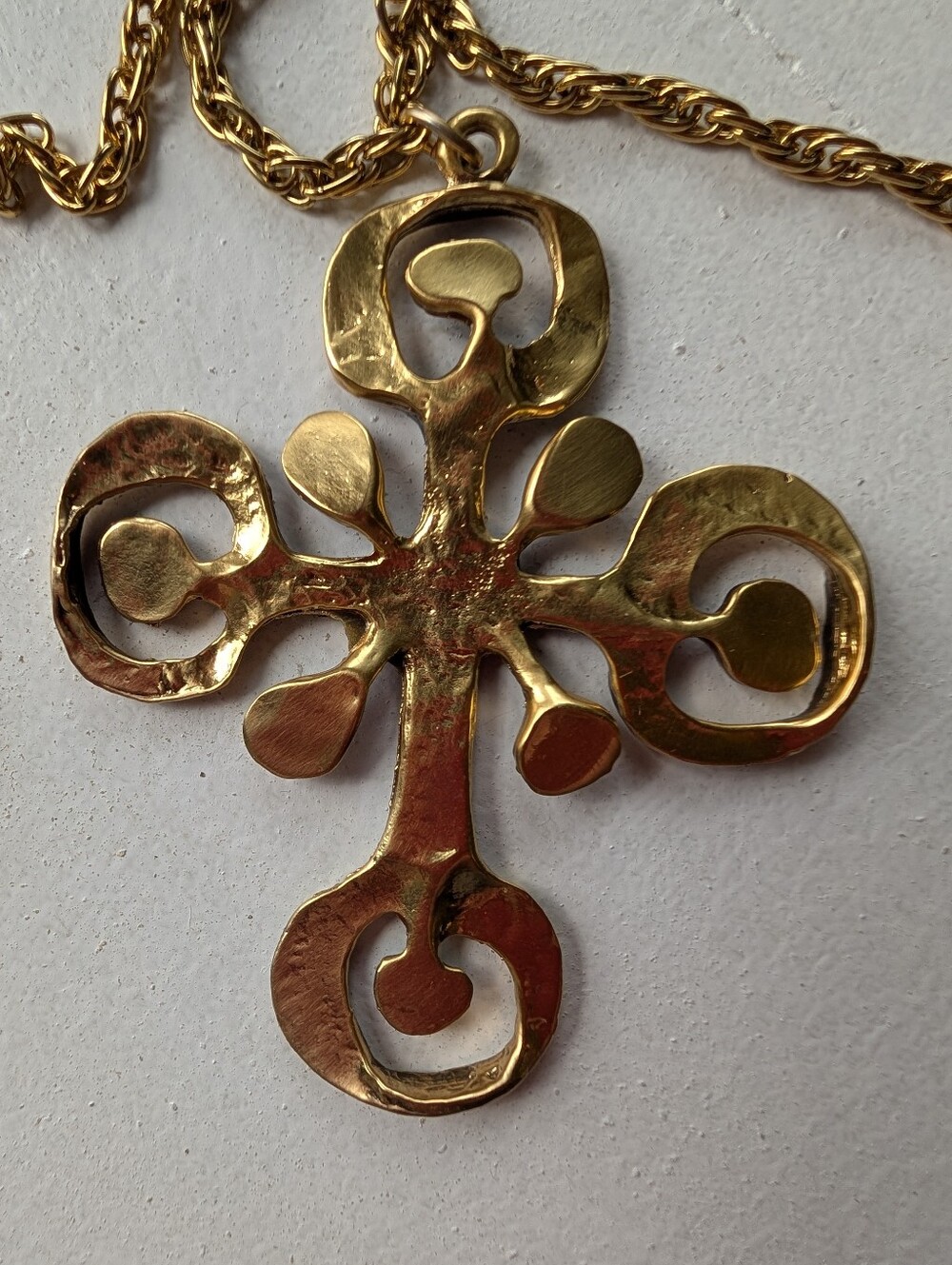 Vintage Necklace Cross Pendant By Frank Tortolani Mid-Century Modern 1960-70